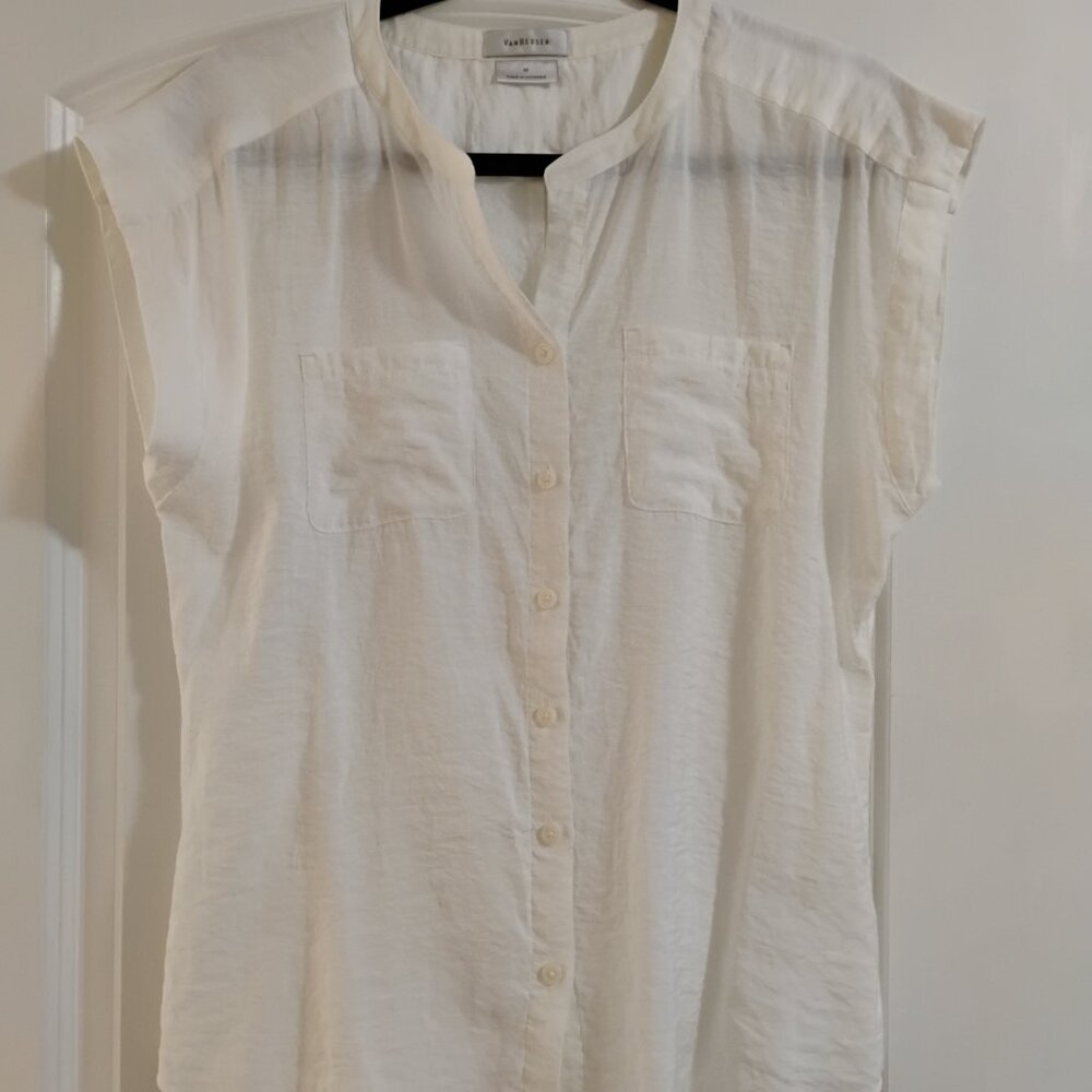 Van Heusen White Button-Down Blouse – Classic Workwear Staple